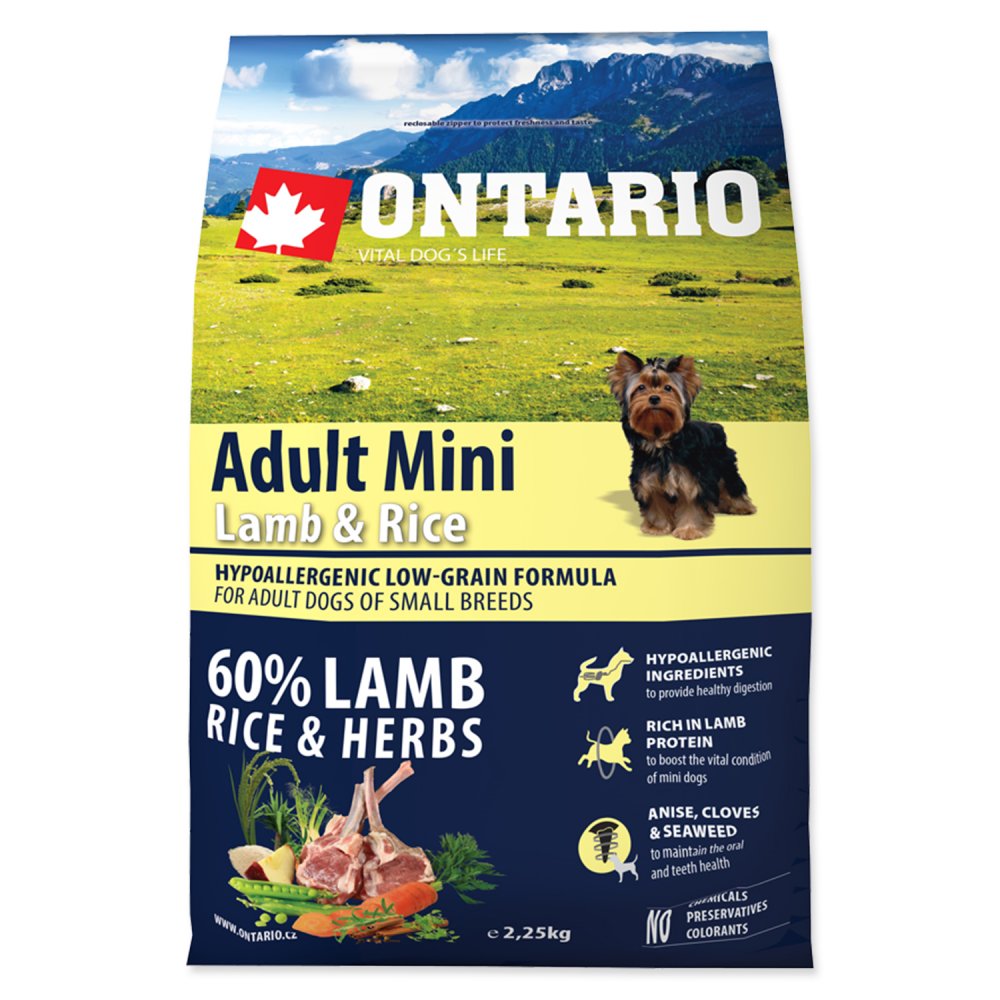 Ontario Adult Mini Lamb & Rice 2,25kg