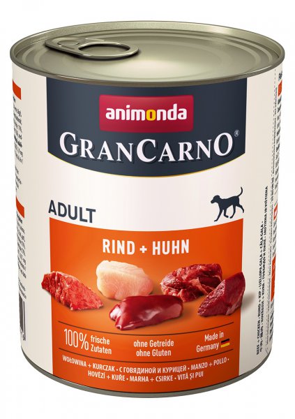 GranCarno Adult konzerva Hovězí + kuřecí 800g