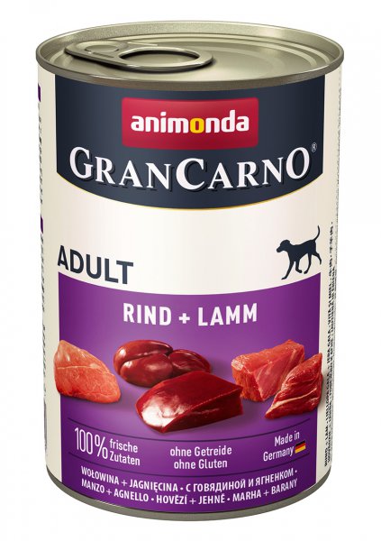 GranCarno Adult konzerva Hovězí + jehněčí 400g