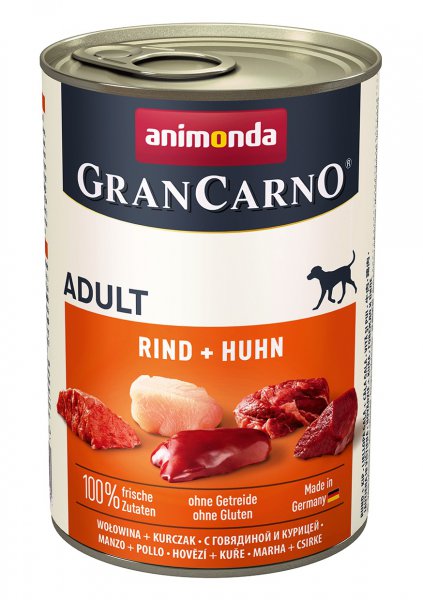 GranCarno Adult konzerva Hovězí + kuřecí 400g