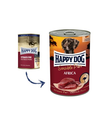 Happy Dog konzerva Strauß Pur Afrika 400g