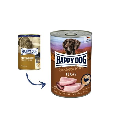 Happy Dog konzerva Truthahn Pur Texas 400g