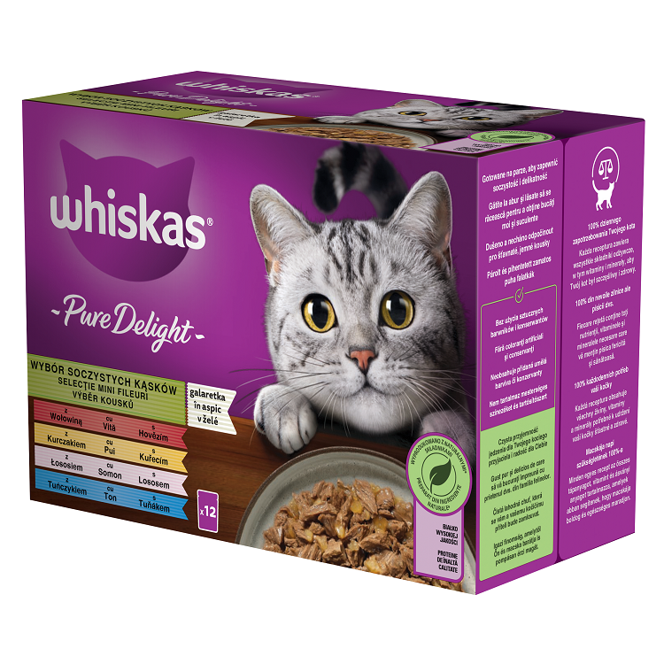 Whiskas kapsičky Pure Delight jemné drůbeží v želé 12x85g