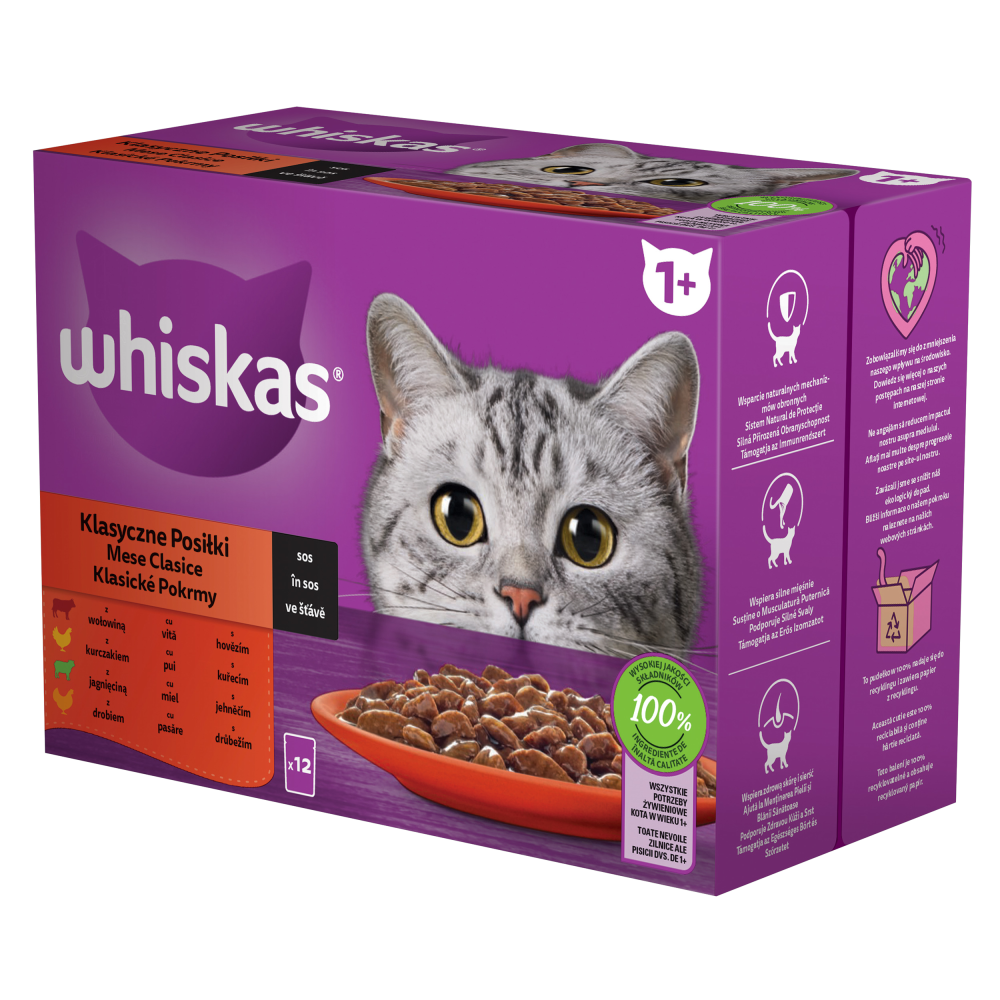 Whiskas kapsičky Klasické pokrmy ve šťávě 48x85g