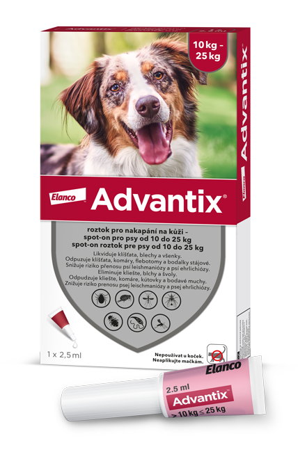 Advantix pro psy spot-on od 10kg do 25kg 1x2,5ml