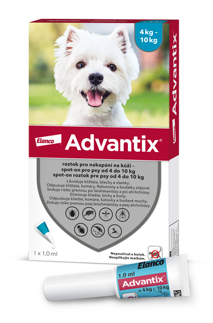 Advantix pro psy spot-on od 4kg do 10kg 1x1ml