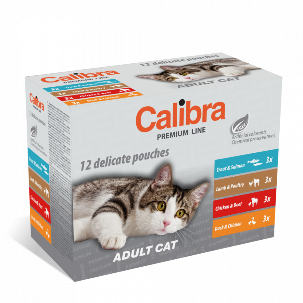 Calibra Premium Cat kapsička Adult Delikate Pouches 12x100g