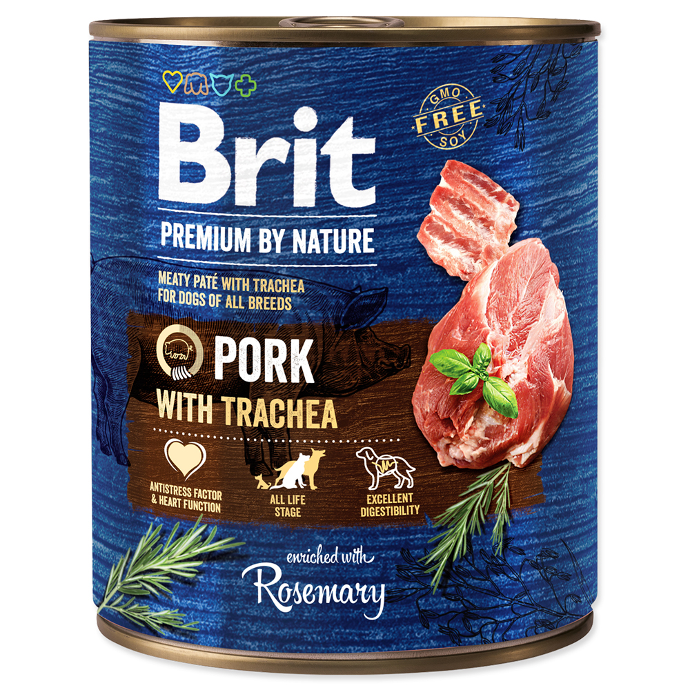 Brit Premium by Nature Dog Konzerva Pork with Trachea 800g