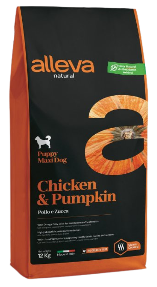 Alleva Natural Puppy Chicken & Pumpkin Maxi 2x12kg