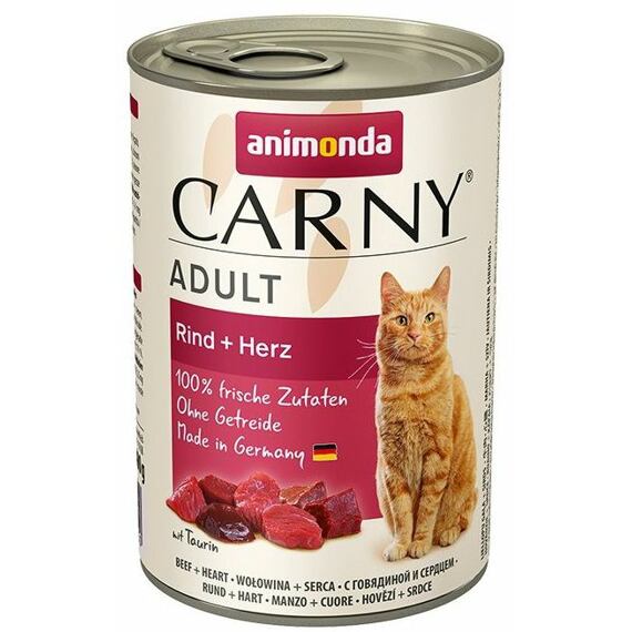 Animonda Cat Carny hovězí + srdce 6x400g