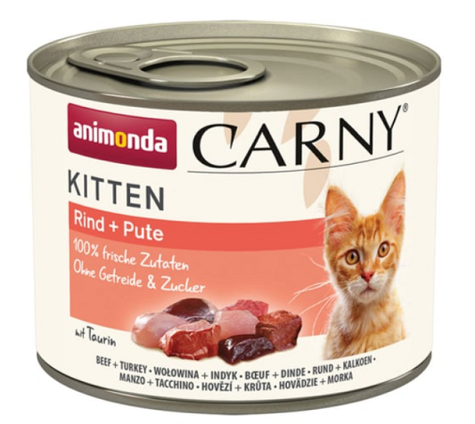 Animonda Cat Carny Kitten hovězí + krůta 6x200g