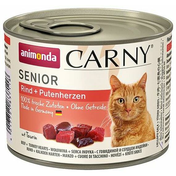 Animonda Cat Carny Senior hovězí + krůtí srdce 6x200g