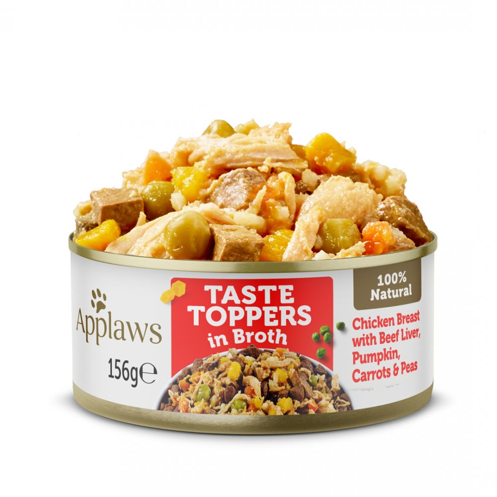 Applaws konzerva Dog Taste Toppers Broth kuřecí prsa s játry 156g