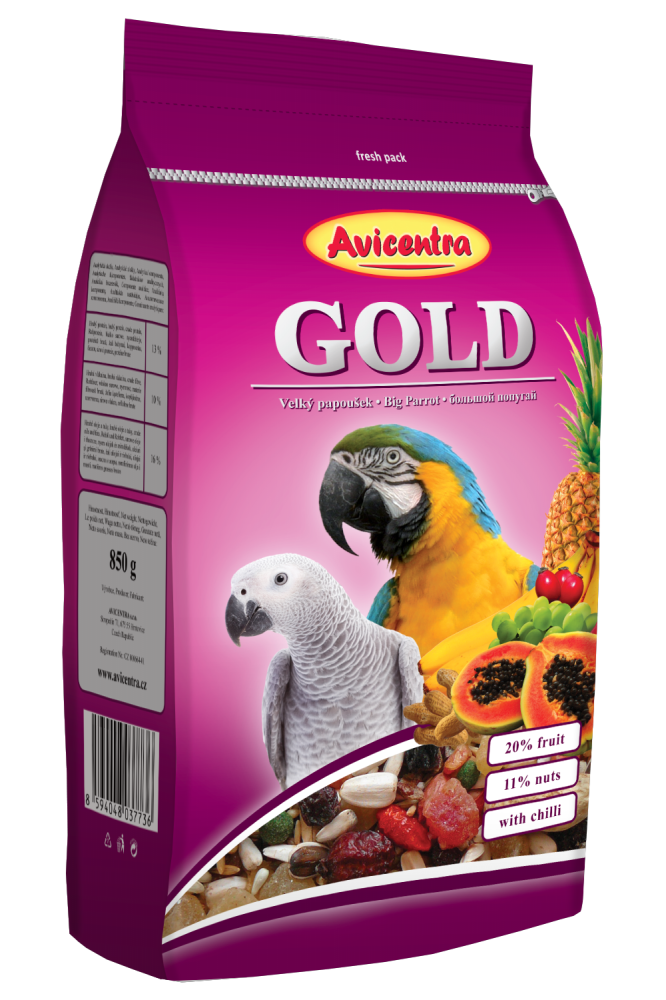Avicentra Gold Velký papoušek 850g