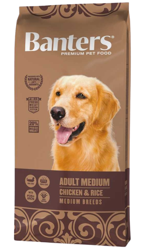 Banters Dog Adult Medium Chicken&Rice 2x15kg