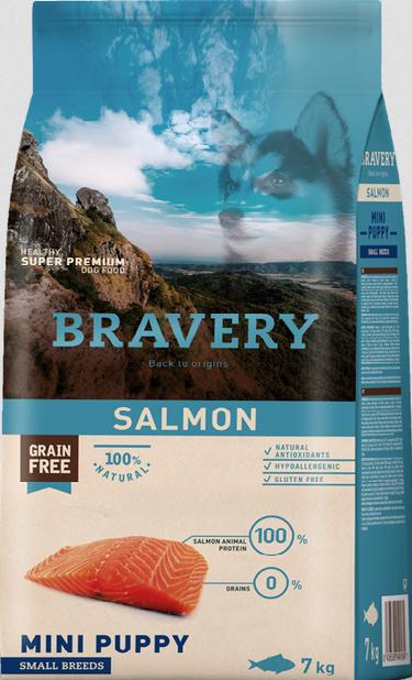 Bravery Dog Puppy Mini Salmon 7kg