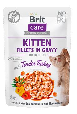 Brit Care Cat Fillets Gravy Kitten Tender Turkey 24x85g