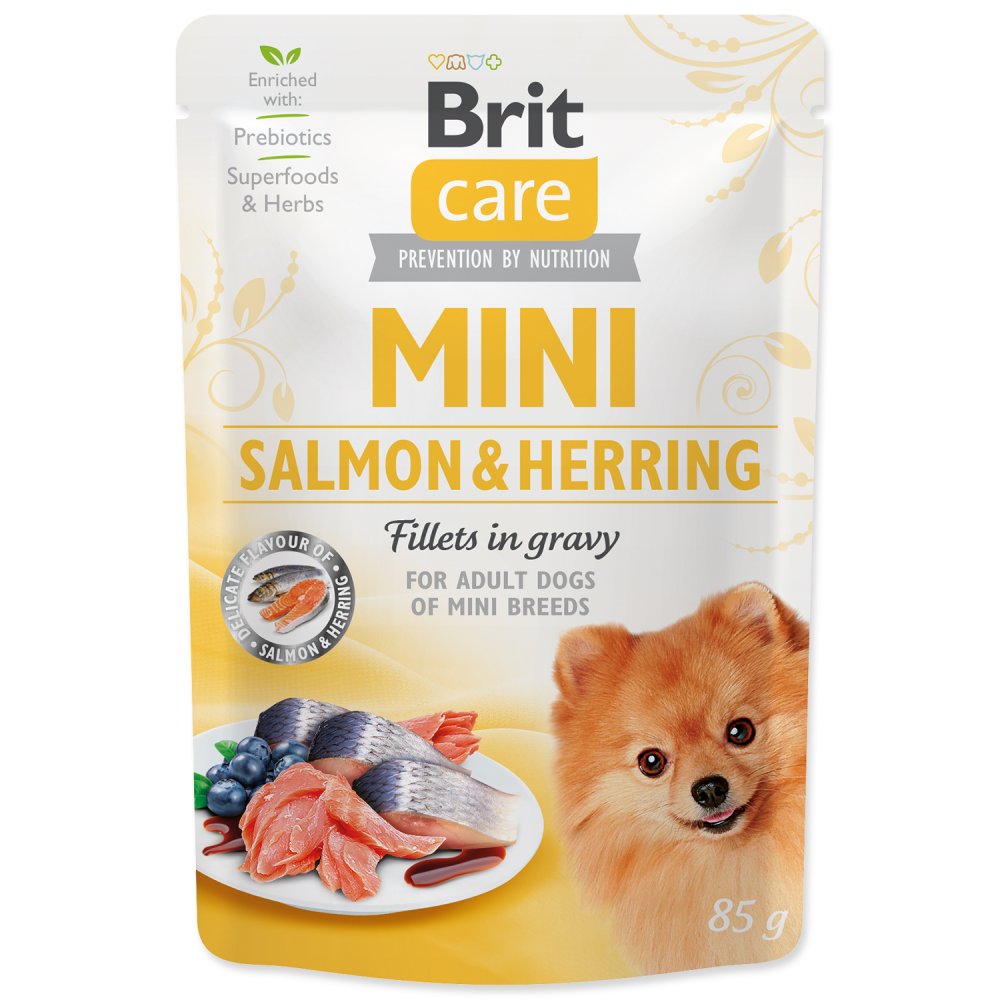 Brit Care Dog Mini Kapsička Salmon & Herring Fillets in Gravy 24x85g