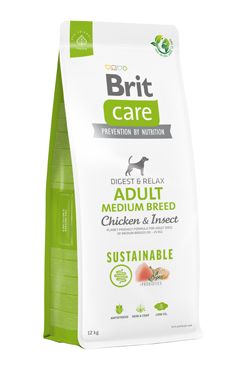 Brit Care Sustainable Adult Medium Breed Chicken & Insect 12kg+2kg