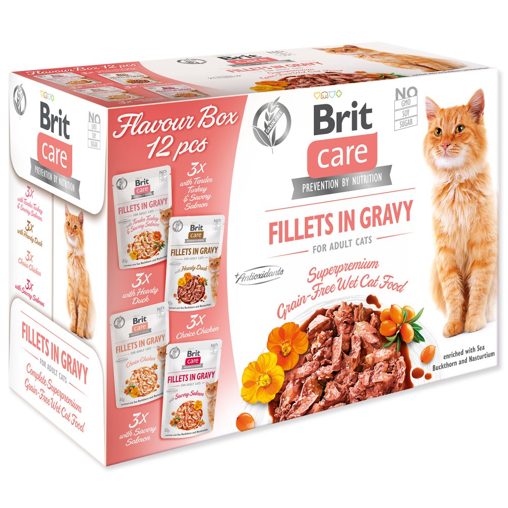Brit Care Cat kapsičky Flavour box Fillet in Gravy 12x85g