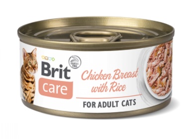Brit Care Cat Konzerva Chicken Breast with Rice 24x70g