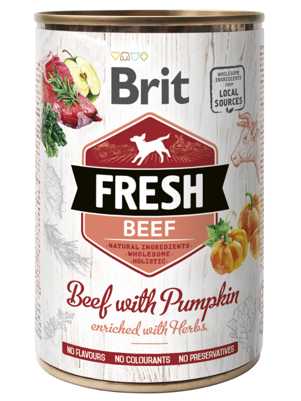 Brit Fresh Dog konzerva Beef with Pumpkin 6x400g