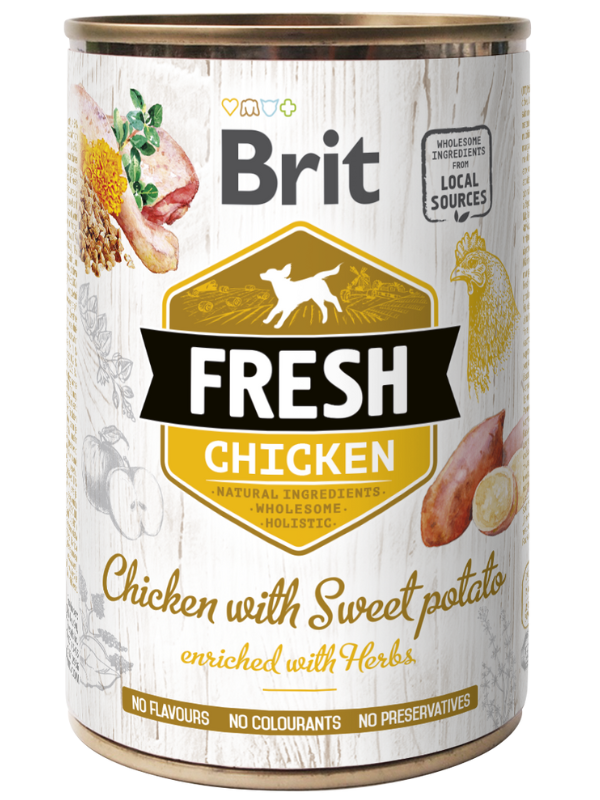 Brit Fresh Dog konzerva Chicken with Sweet Potato 400g