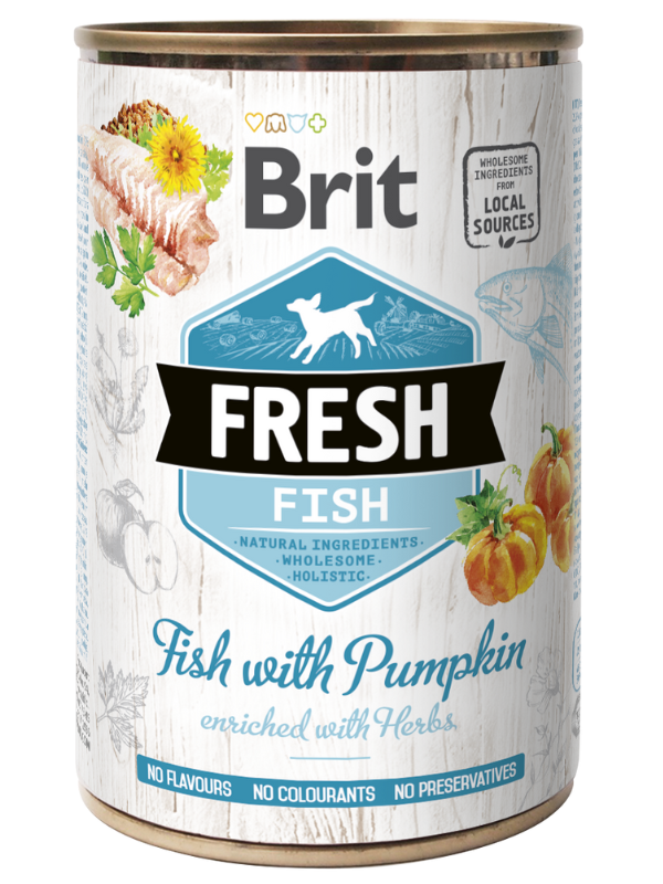 Brit Fresh Dog konzerva Fish with Pumpkin 400g