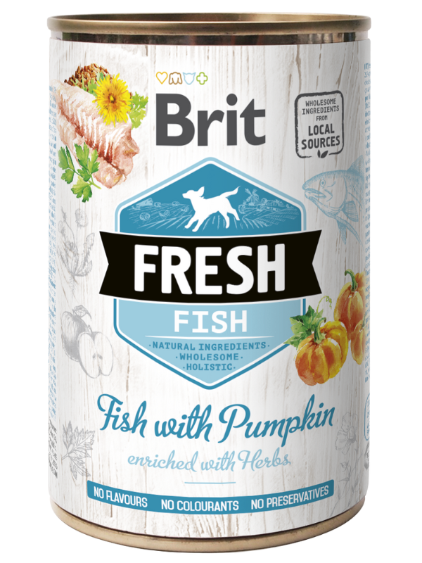 Brit Fresh Dog konzerva Fish with Pumpkin 6x400g