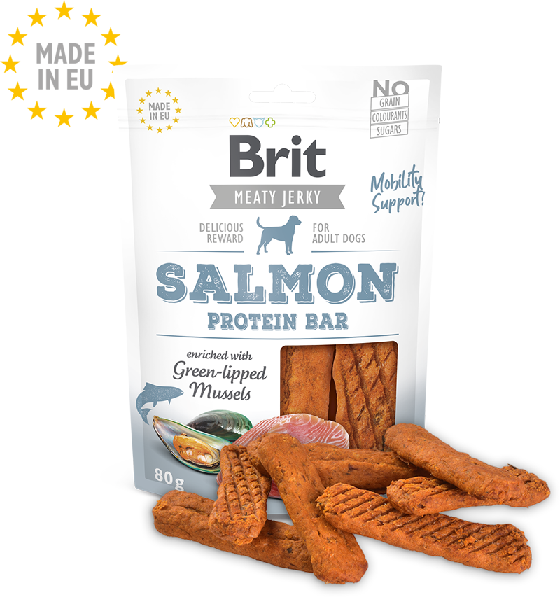 Brit Jerky Salmon Protein Bar 80g