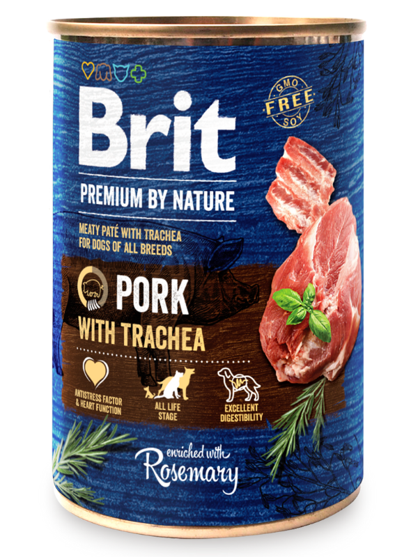 Brit Premium by Nature Dog Konzerva Pork with Trachea_new
