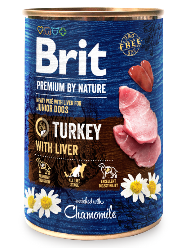 Brit Premium by Nature Dog Konzerva Turkey with Liver 400g