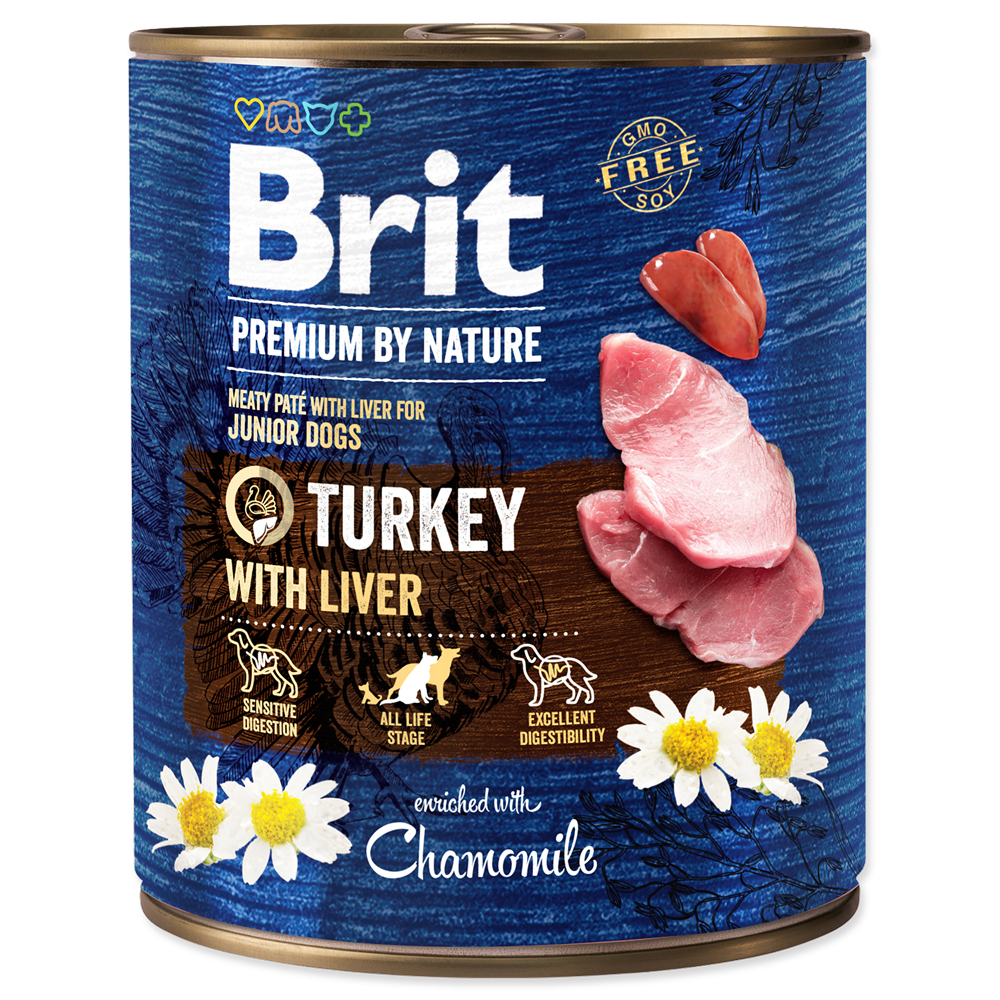 Brit Premium by Nature Dog Konzerva Turkey with Liver 800g