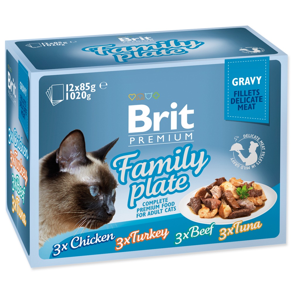 Brit Premium Kapsička Cat Delicate Family Plate Gravy 12x85g