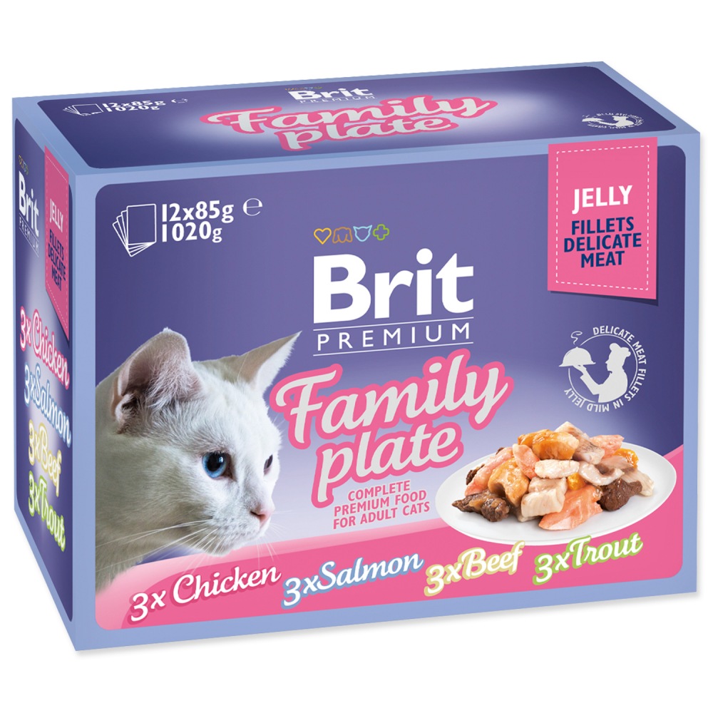 Brit Premium Kapsička Cat Delicate Family Plate Jelly 12x85g