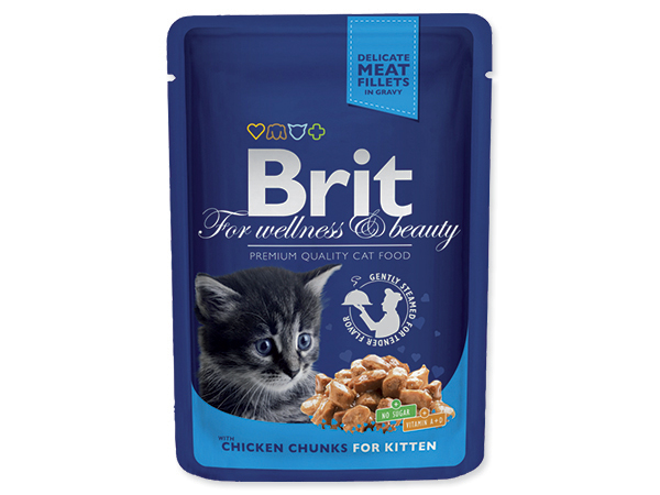 Brit Premium Kapsička Kitten Chicken Chunks 24x100g