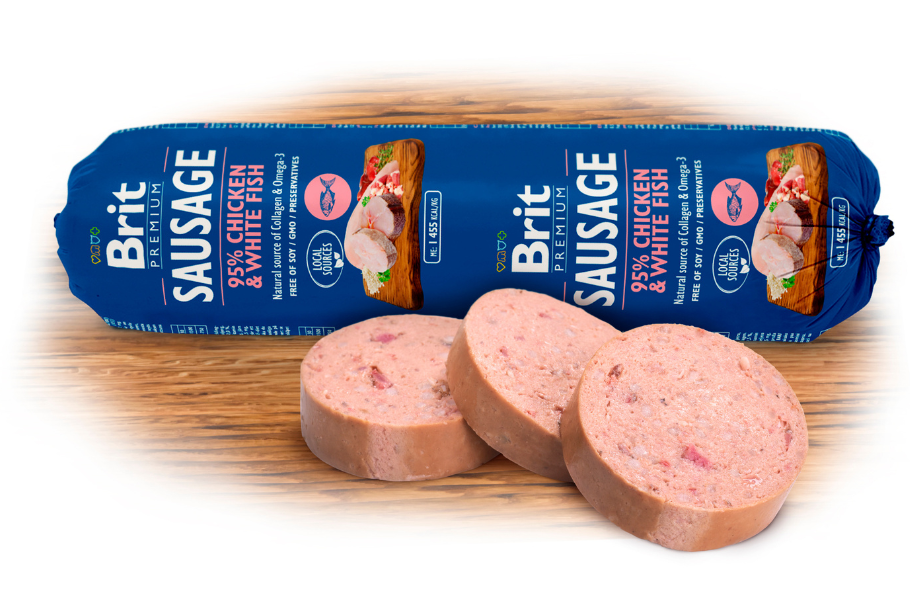 Brit Premium Sausage Chicken & White fish 800g