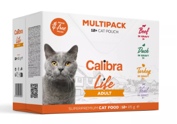 Calibra Cat Life Multipack kapsička Adult Beef/Duck/Turkey/Veal 12x85g