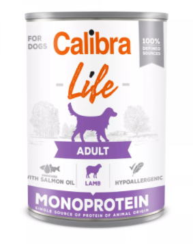 Calibra Dog Life konzerva Adult Monoprotein Lamb with salmon oil 