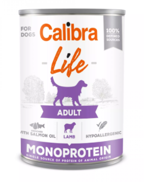 Calibra Dog Life konzerva Adult Monoprotein Lamb with salmon oil 6x400g