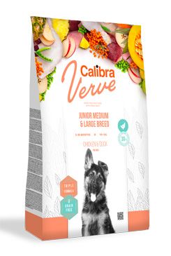 Calibra Dog Verve Grain Free Junior M&L Chicken&Duck 12kg