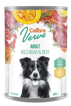 Calibra Dog Verve konzerva Grain Free Adult Wild Boar&Beef 400g