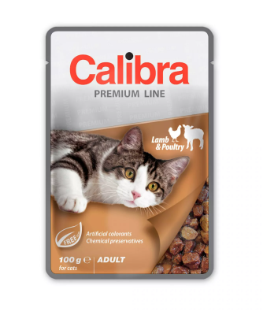 Calibra Premium Cat kapsička Adult jehněčí a drůbeží v omáčce 24x100g