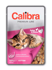 Calibra Premium Cat kapsička Kitten krůtí a kuřecí v omáčce 24x100g