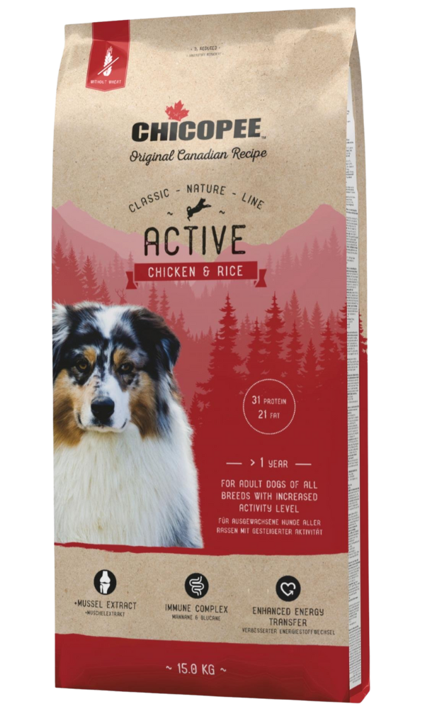 Chicopee Classic Nature Active Chicken & Rice 15kg