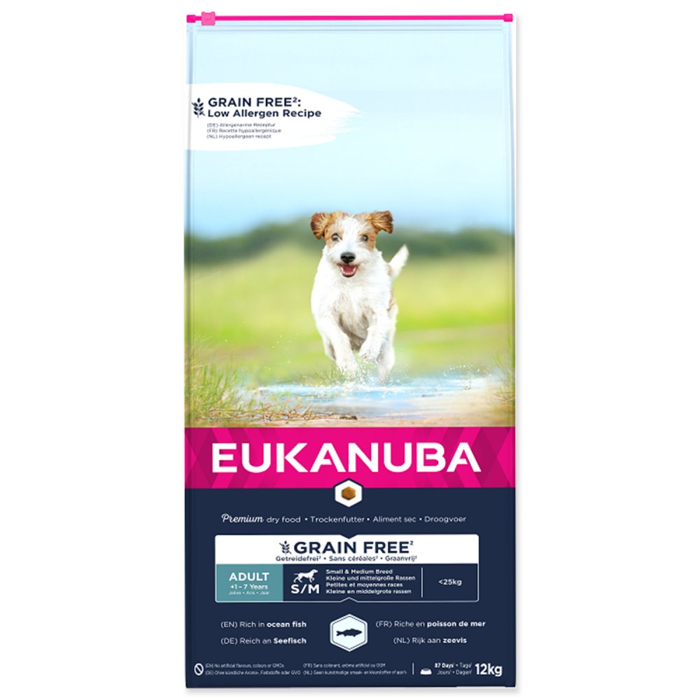 Eukanuba Grain Free Adult Small & Medium Ocean Fish 12kg