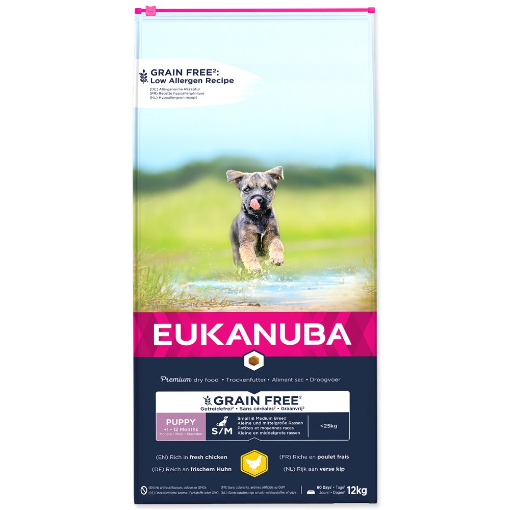 Eukanuba Grain Free Puppy Small & Medium Chicken 2x12kg