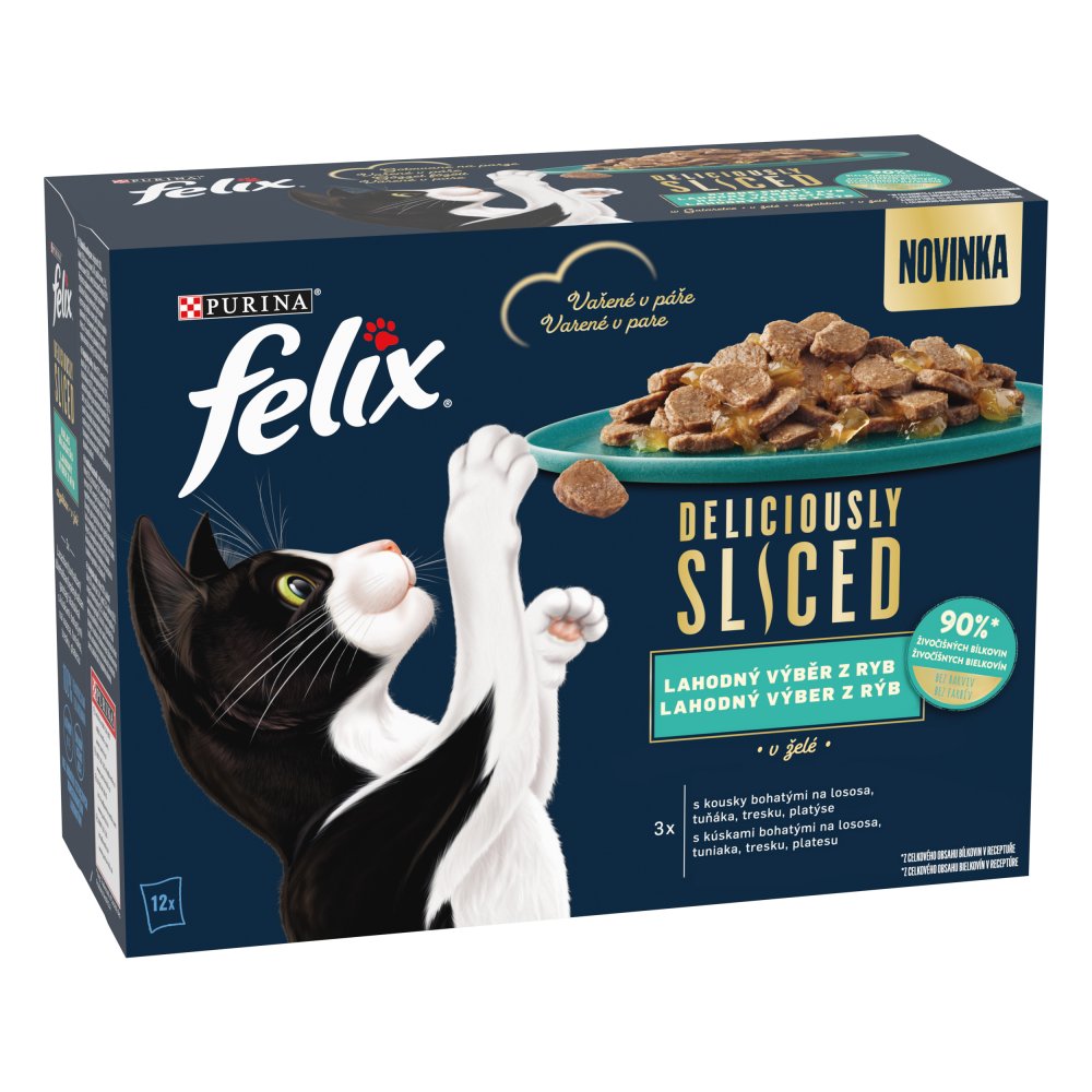Felix Deliciously Sliced Lahodný výběr z ryb v želé 12x80g