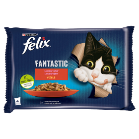 Felix Fantastic Lahodný výběr s kuřetem a hovězím v želé 4x85g