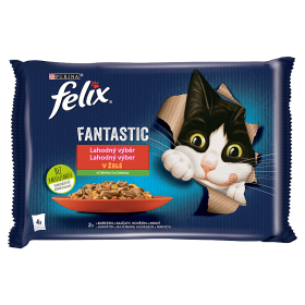 Felix Fantastic Lahodný výběr s kuřetem, hovězím a zeleninou v želé 4x85g